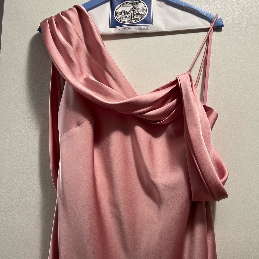 Fame and Partners Francois Dress Matte Satin Pale Pink Size 6 - Picture 8 of 10